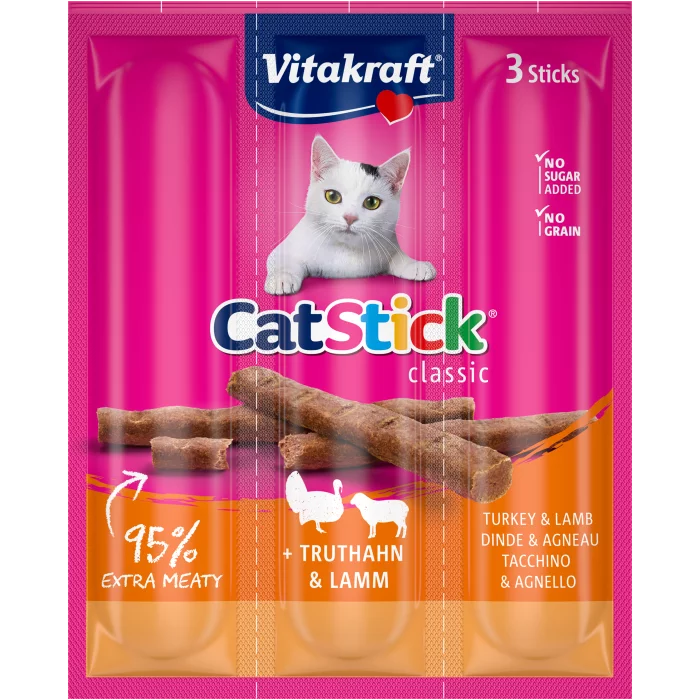 04008239241924_C1L1_s08 Vitakraft Cat Stick Mini – Turkey & Lamb