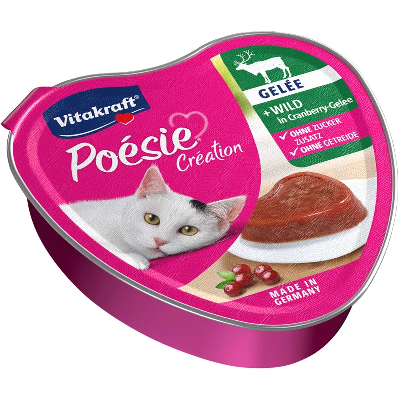 04008239313249_C1L1_s05_2 Vitakraft Poésie Création Cat Wet Food – Wild in cranberry jelly