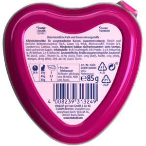Vitakraft Poésie Création Cat Wet Food – Wild in cranberry jelly