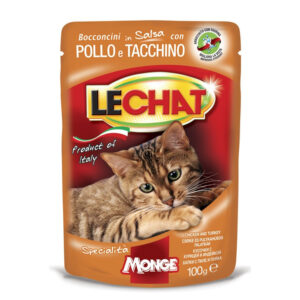 LeChat Adult Pouch Chunkies with Chicken and Turkey Cat Wet Food - Shaking Tails