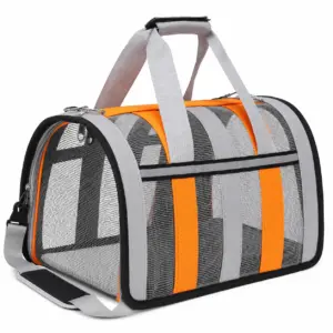 Breathable Soft-Sided Pet Carrier Bag - Portable Travel Tote with Shoulder Strap for Small Cats & Dogs