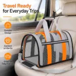 Breathable Soft-Sided Pet Carrier Bag - Portable Travel Tote with Shoulder Strap for Small Cats & Dogs