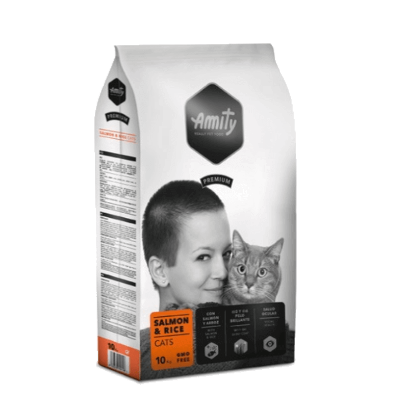 Amity Premium Adult Cat Dry Food - Salmon and Rice - Shaking Tails