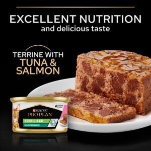 Purina Pro Plan – Adult Sterilised Maintenance Wet Cat Food – Terrine with Salmon and Tuna