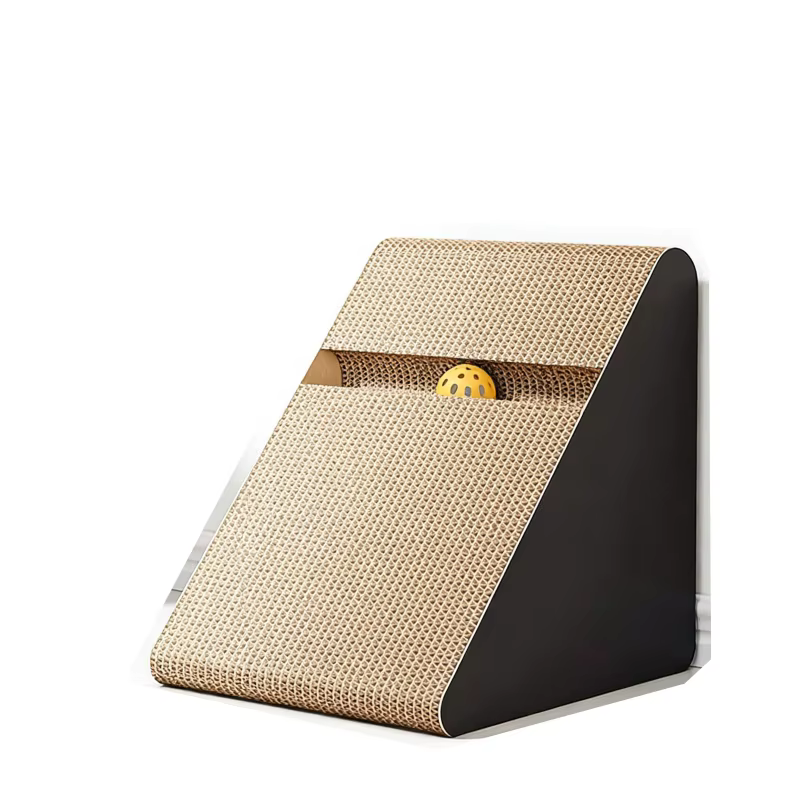 shakingTails_catTriangleScratcher Vertical Triangle Cat Scratcher with Ball