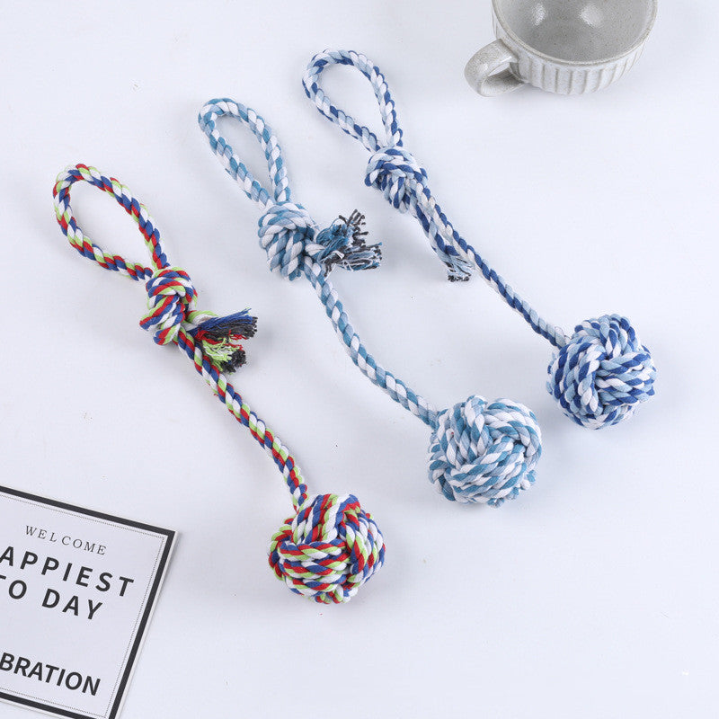 shakingTails_dogKnotRopeBall Durable Dog Toy Rope with Ball