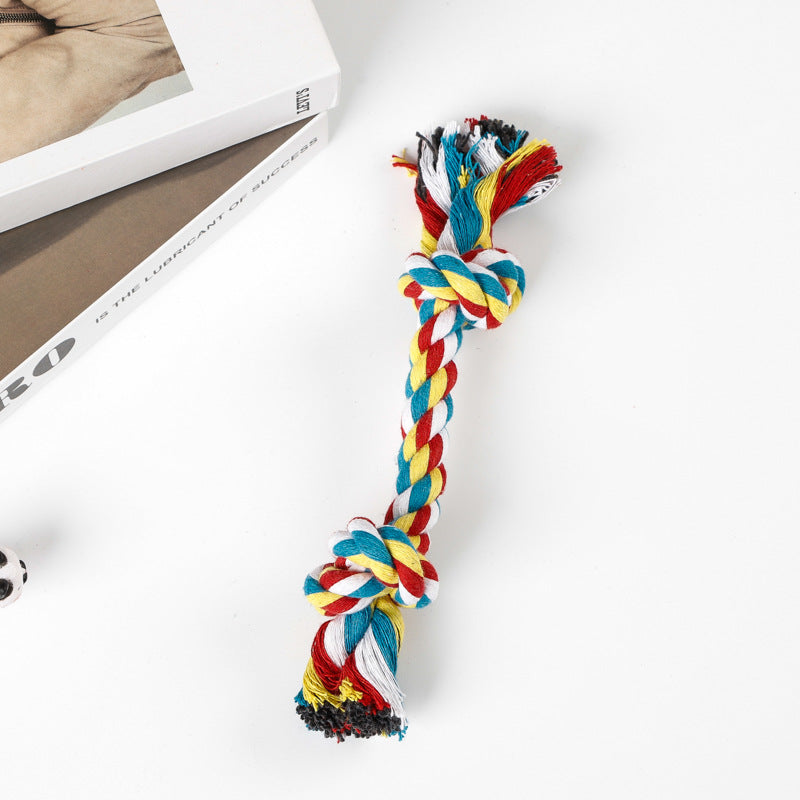 shakingTails_dogRope1 Durable Cotton Rope Toy with 2 Knots for Dog