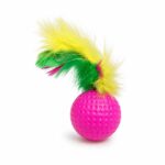 Shaking Tails Feather-Plume Pounce Cat Ball Toy