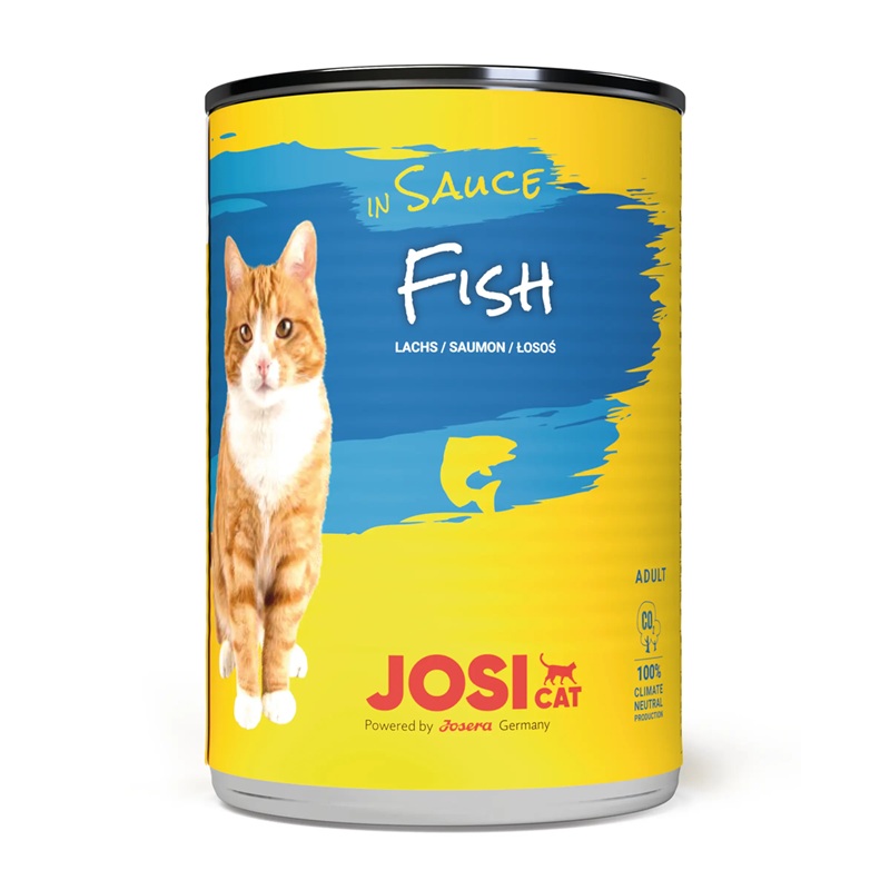 4032254774150_Katze_JosiCat_3x4_Fish_in_Sauce_415g_frontal JosiCat Fish in Sauce Wet Cat Food – Delicious Seafood for Adult Cats 415g