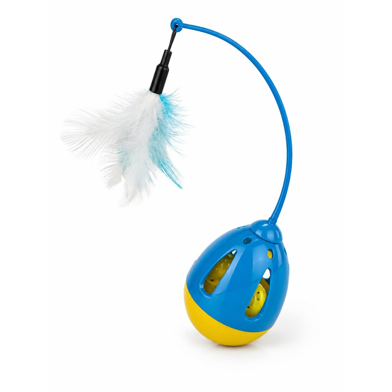 shakingtails_interactiveBallWithTeaser Cat Tumbler Ball Toy With Teasing Feather