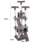 Extra Tall Cat Tree Tower with Dual Condos, 3 Top Perches & Climbing Ladders - Image 2