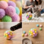 Rainbow Pom-Pom Cotton Cat Ball Toy - Image 2