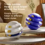 Interactive Triple-Layer Tumbler Cat Toy – Wobbling Track Ball Turntable Puzzle - Image 2