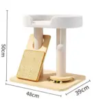 Modern Wooden Cat Tree with Scratching Ramp, Plush Perch Bed & Interactive Toys - Image 3