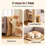 Natural Sisal Cat Scratcher Mat - Furniture Protector & Sofa Guard Pad - Image 2