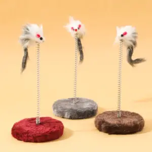 Interactive Bouncy Spring Mouse Cat Toy