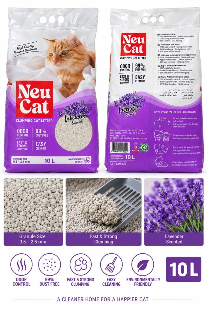 NeuCat Lavender Scented Natural Bentonite Clumping Cat Litter