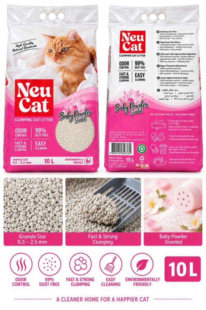 NeuCat Baby Powder Scented Natural Bentonite Clumping